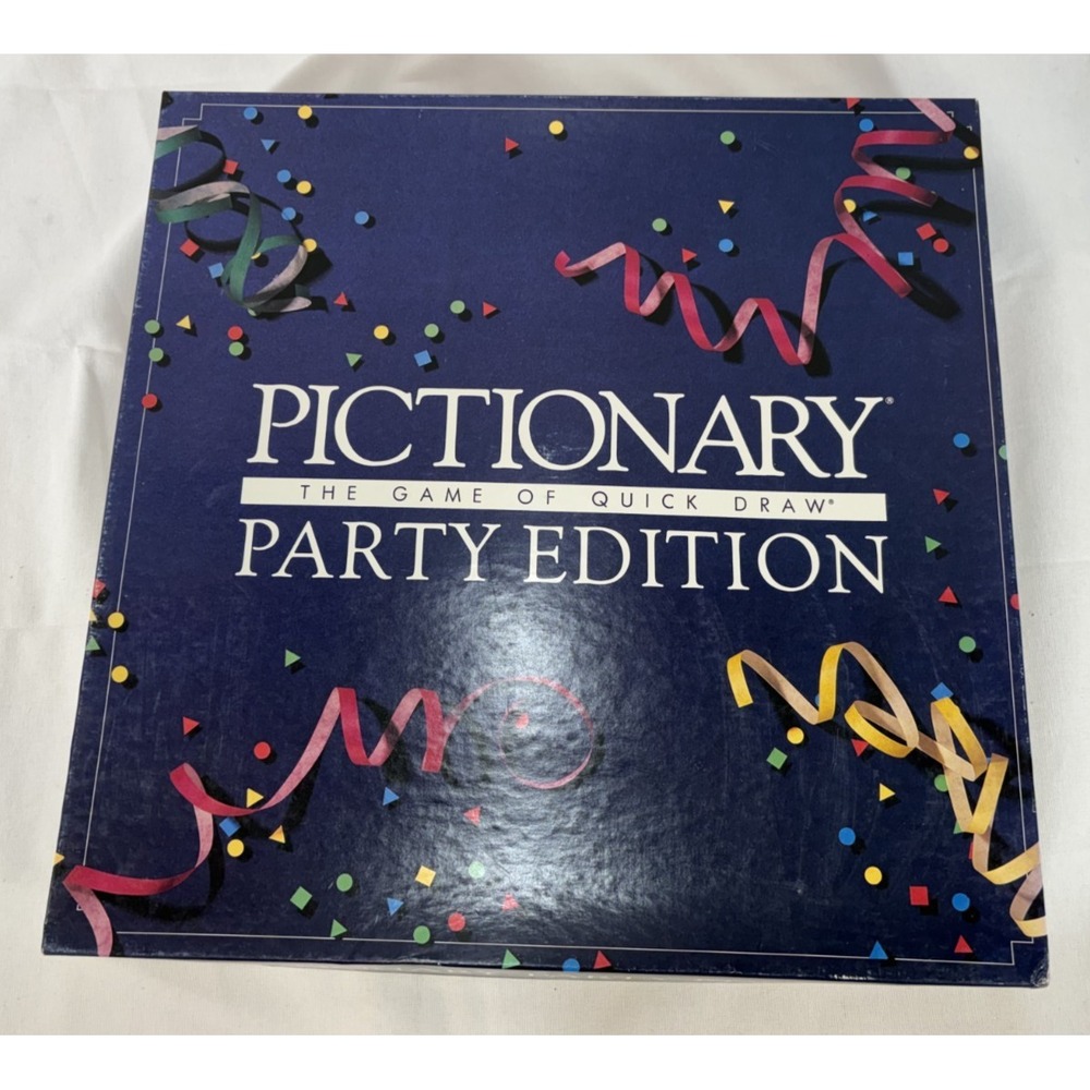 VINTAGE Pictionary Party Edition Game COMPLETE 1989 Working Pens Unopened Cards